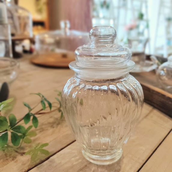 アンティークグラス キャンディポット インテリア