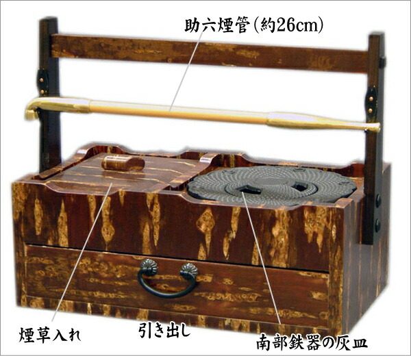 銀製三越 煙草具 煙草盆 内唐木 煙草入 小箱 喫煙具 小物入