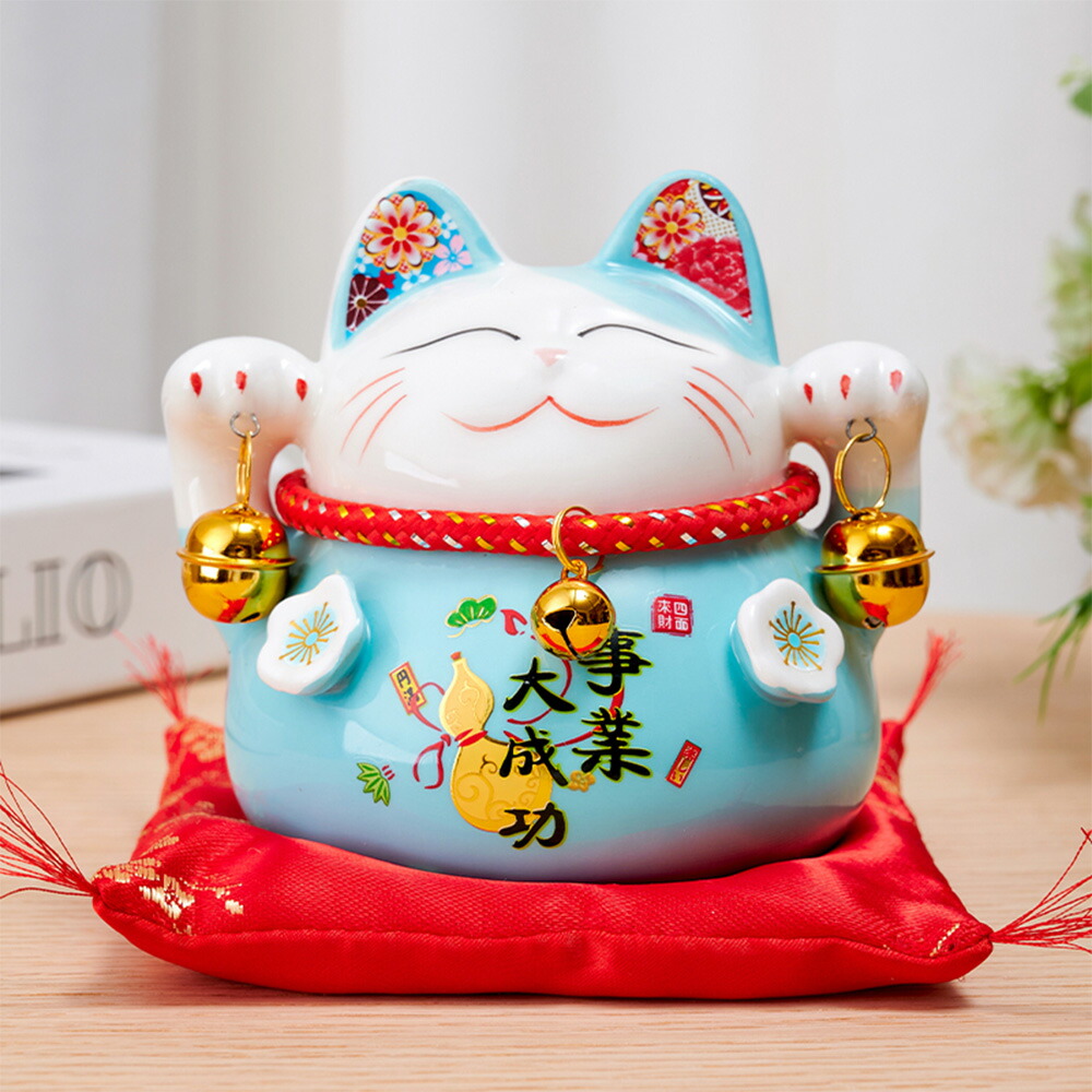 楽天市場】貯金箱 招き猫 まねきねこ 置物 縁起物 招福ねこにしき