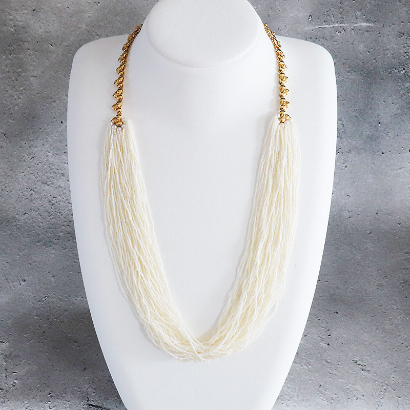 アコヤ真珠砂ケシパール セミロングネックレス 7連