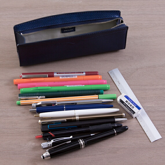 楽天市場】【ジャパンブルー】 藍染めレザー ペンケース ( 革