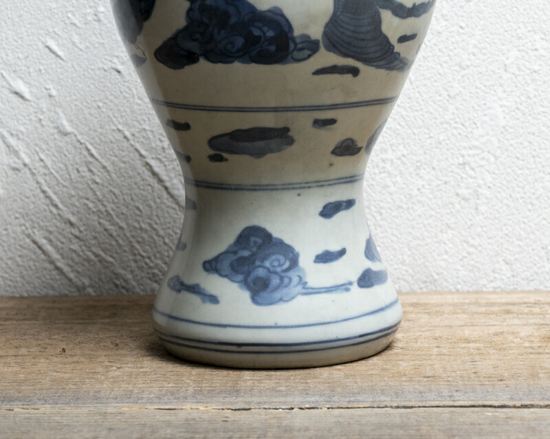 中国明朝染付釉里紅梅瓶骨董 古美術品 コレクション唐物