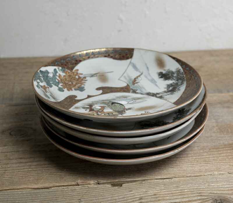 楽天市場】骨董○九谷焼金襴手皿○人物 / 風景 / 花 | 明治時代-19世紀