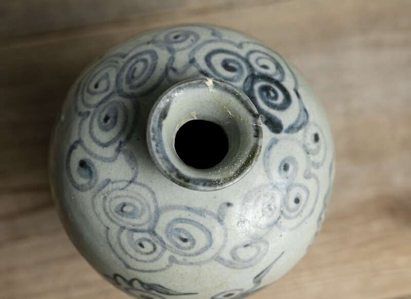 中国古玩 古染付上蓋 三段取手付重 漆器 菓子器・喰籠 古美術 骨董