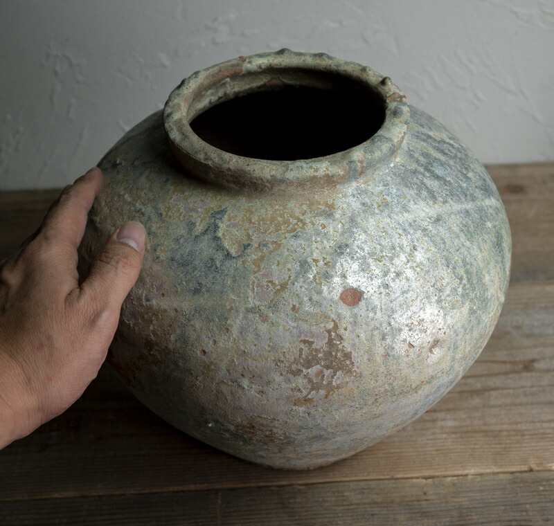 中国古美術 中国古陶磁器 中国古玩 南宋～明朝明代 緑釉 瓢形 小壺