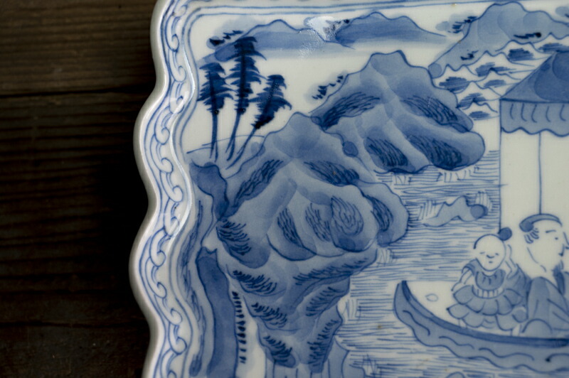 古伊万里 乾 銘 型抜染付兜絵皿 【公式通販】