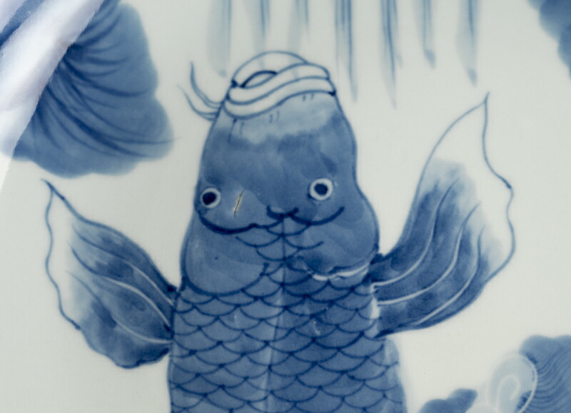 楽天市場】骨董○古伊万里染付鯉滝登り図大皿○ | 江戸後期-19世紀頃