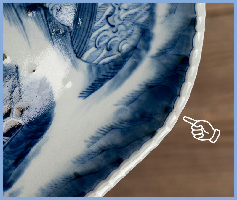 アンティーク 古伊万里 色絵鶴亀文菱形皿 文化-文政 江戸期 鑑定書付き