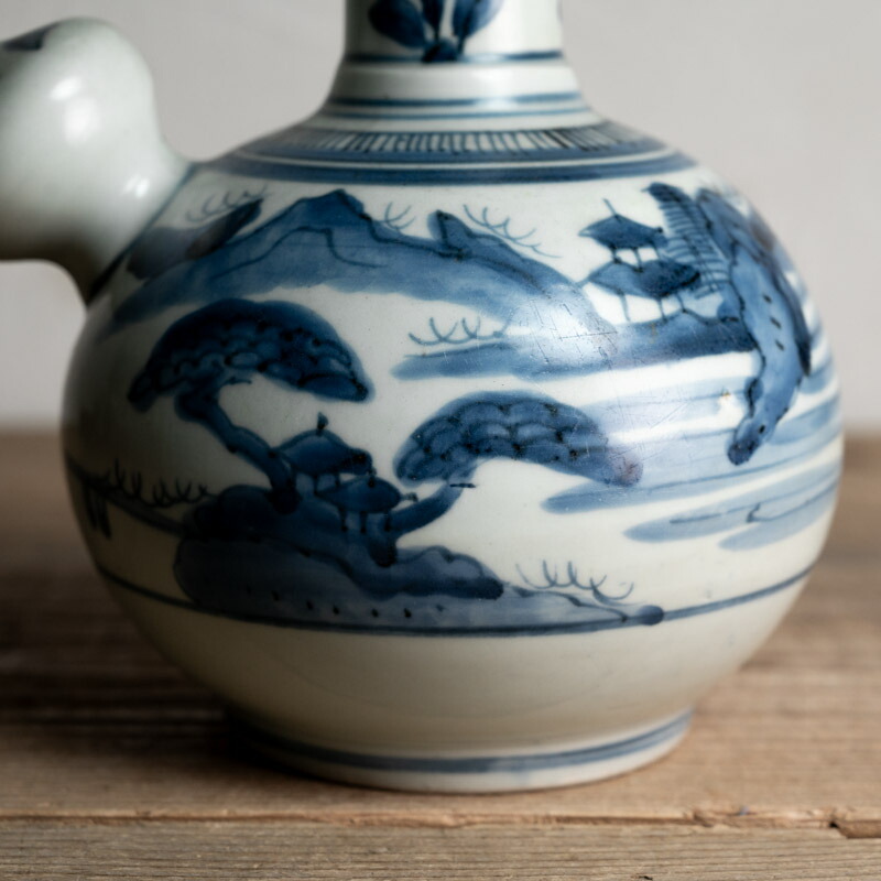 江戸 古伊万里 染付蓋物 アンティーク 送料込み1107 江戸 古伊万里 染