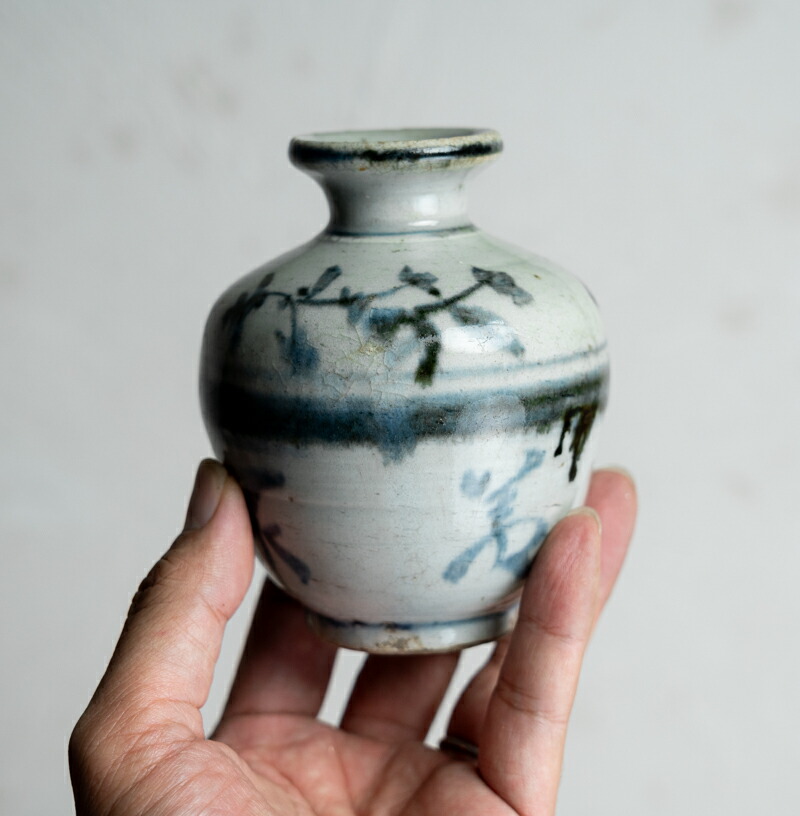 希少】安南 染付 ベトナム 16世紀 壺 花瓶 古美術 骨董品 東南アジア