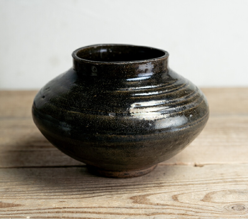 叩き黒唐津 水差し 貝伏目跡 お茶道具 古唐津