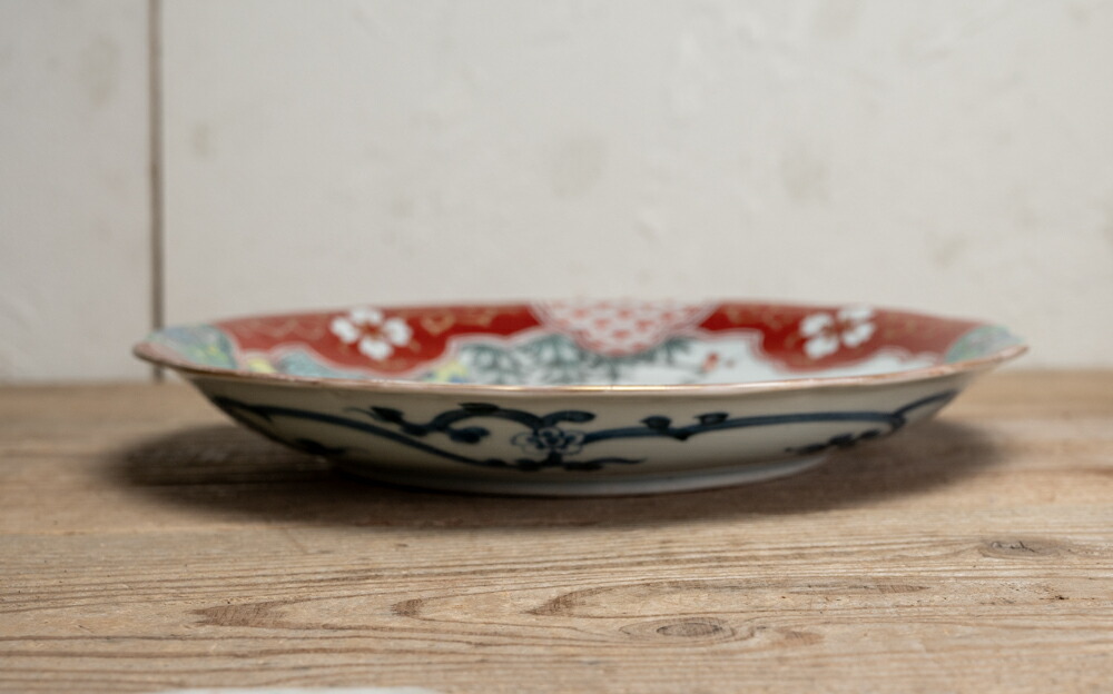 楽天市場】骨董○古伊万里色絵唐人図皿 / 27cm○輪花皿 | 江戸時代-19