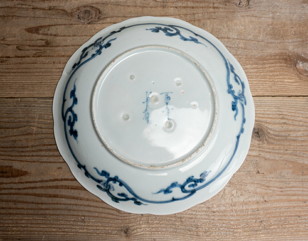 楽天市場】骨董○古伊万里色絵唐人図皿 / 27cm○輪花皿 | 江戸時代-19