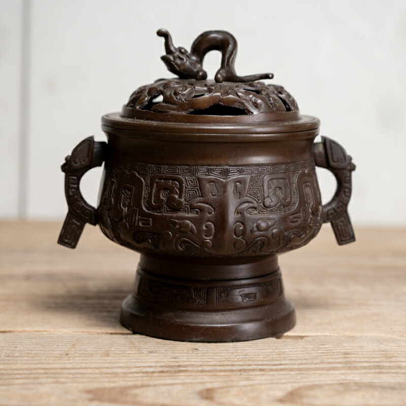 香炉？【m555 骨董品銅中国唐銅香炉お香立火鉢手あぶりレトロ】