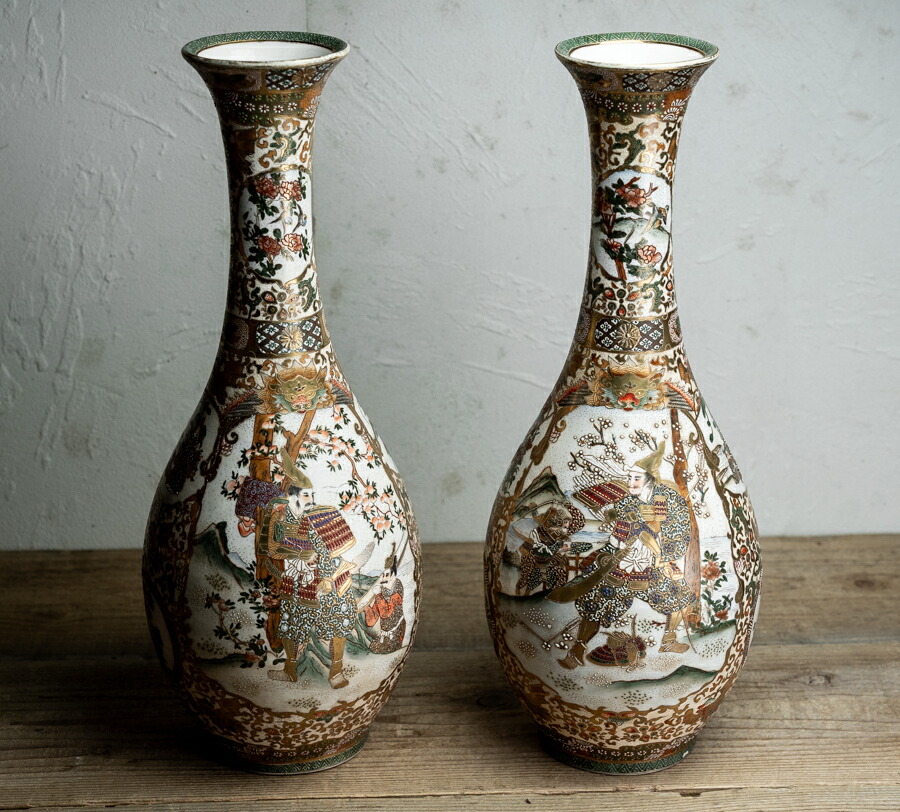 古い薩摩焼いっちん描きイッチン技法陶器陶磁器徳利とっくり明治大正