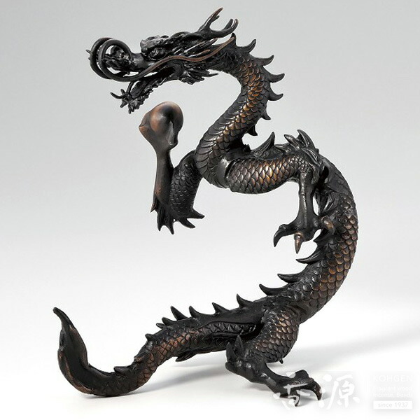 銅製 大砲形昇龍彫銅器 42cm 約5.9kg 銅製 大砲形昇龍彫銅器 42cm 約5.9kg