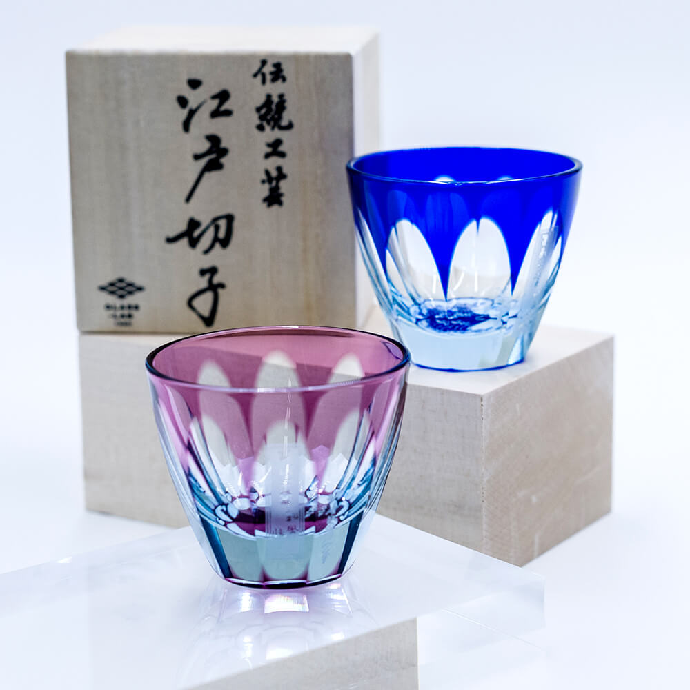 江戸切子。色被切子。古美術。骨董品。舊家蔵出し。希少品。 江戸切子