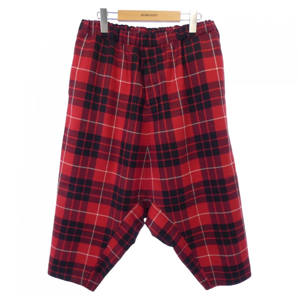 よし ブラックコムデギャルソン チェック柄サルエルパンツ ブラック