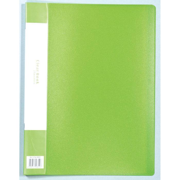 楽天市場】クリアブックB 厚 A4 20ポケット グリーン クリアファイル