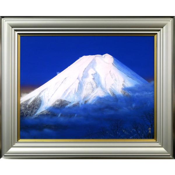 Lee【日月青富士】 日本画 0号 Lee【日月青富士】 日本画 0号 Lee【日