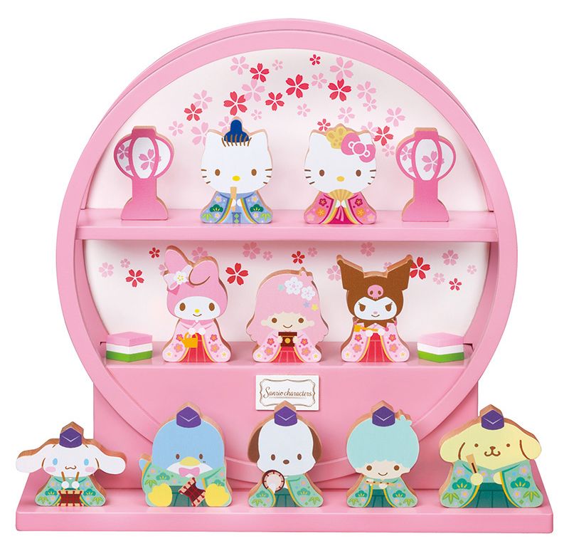 楽天市場】【ハローキティ】円型 木製 ひな人形 十人飾り キティちゃん