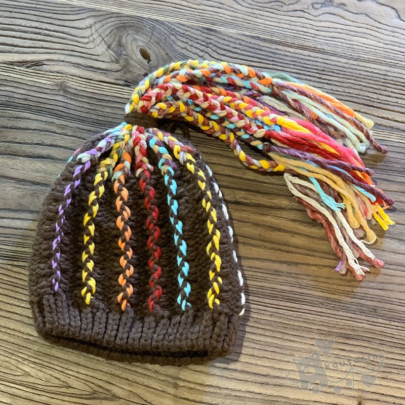 楽天市場】レディース ニット帽 帽子ウィッグ 三つ編み付き帽子