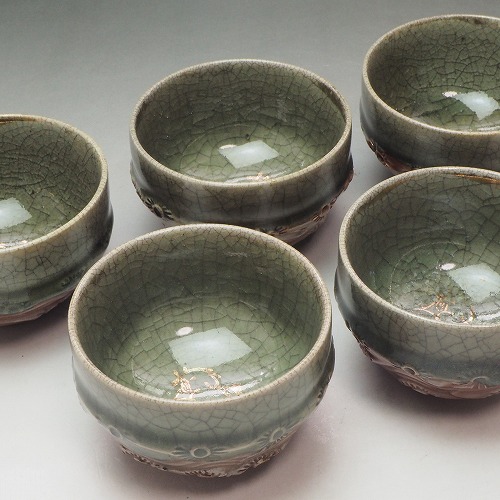 楽天市場】0005 相馬焼の煎茶碗 五客組伝統的工芸品 大堀相馬焼 浪江町