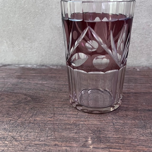 楽天市場】切子色被せグラス コップ 2個セット 0313昭和 レトロ ガラス