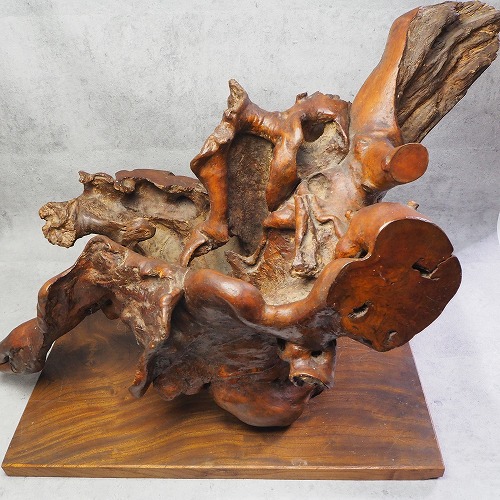 古い 木彫 面 おきな 民芸 古道具 アンティーク オブジェ 古い 木彫 面