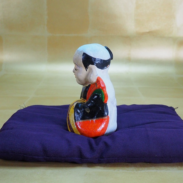 瓦質 福助人形 郷土人形 民芸 古道具 アンティーク オブジェ 瓦質 福助