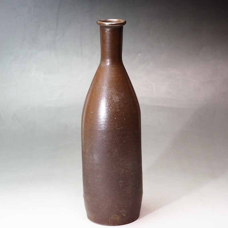 徳利 花入 花瓶 異形 へこみ 落款【坂】 備前焼 信楽焼 骨董品 陶芸