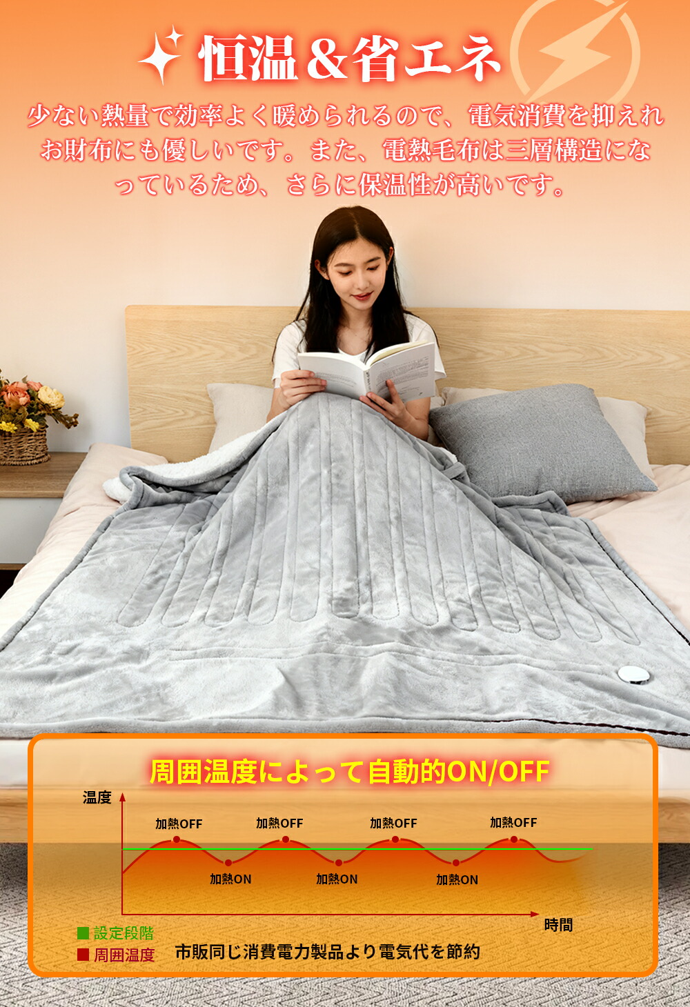 楽天市場】【☆クーポンで6,499円!】「大判 188×130cm」電気毛布 188