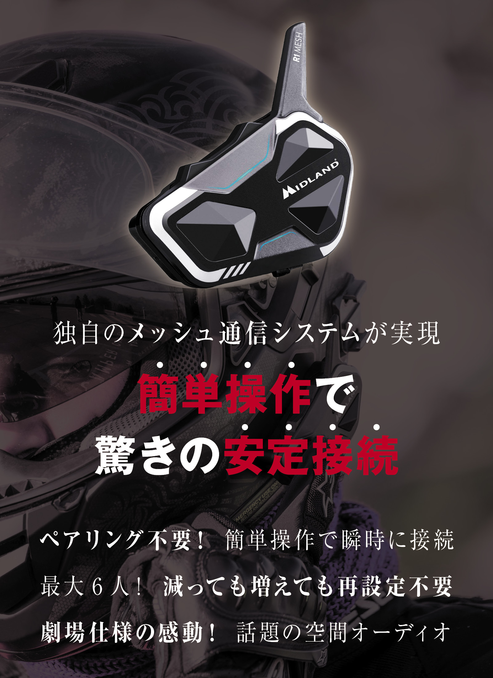 楽天市場】ミッドランド(MIDLAND) R1 MESH バイク用 Bluetooth