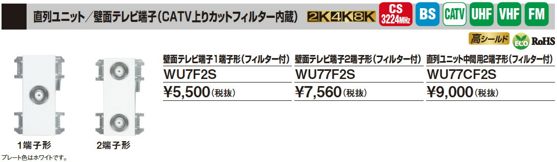 楽天市場】【DXアンテナ】2K・4K・8K放送対応直列ユニット/壁面テレビ