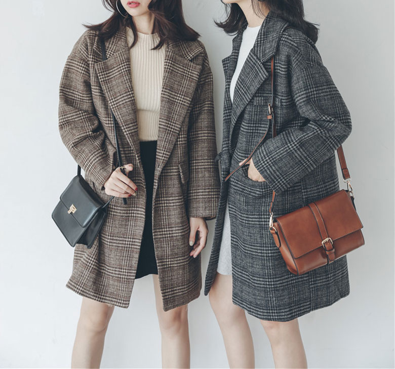 楽天市場】グレンチェック ウールコート レディース 秋 冬 アウター