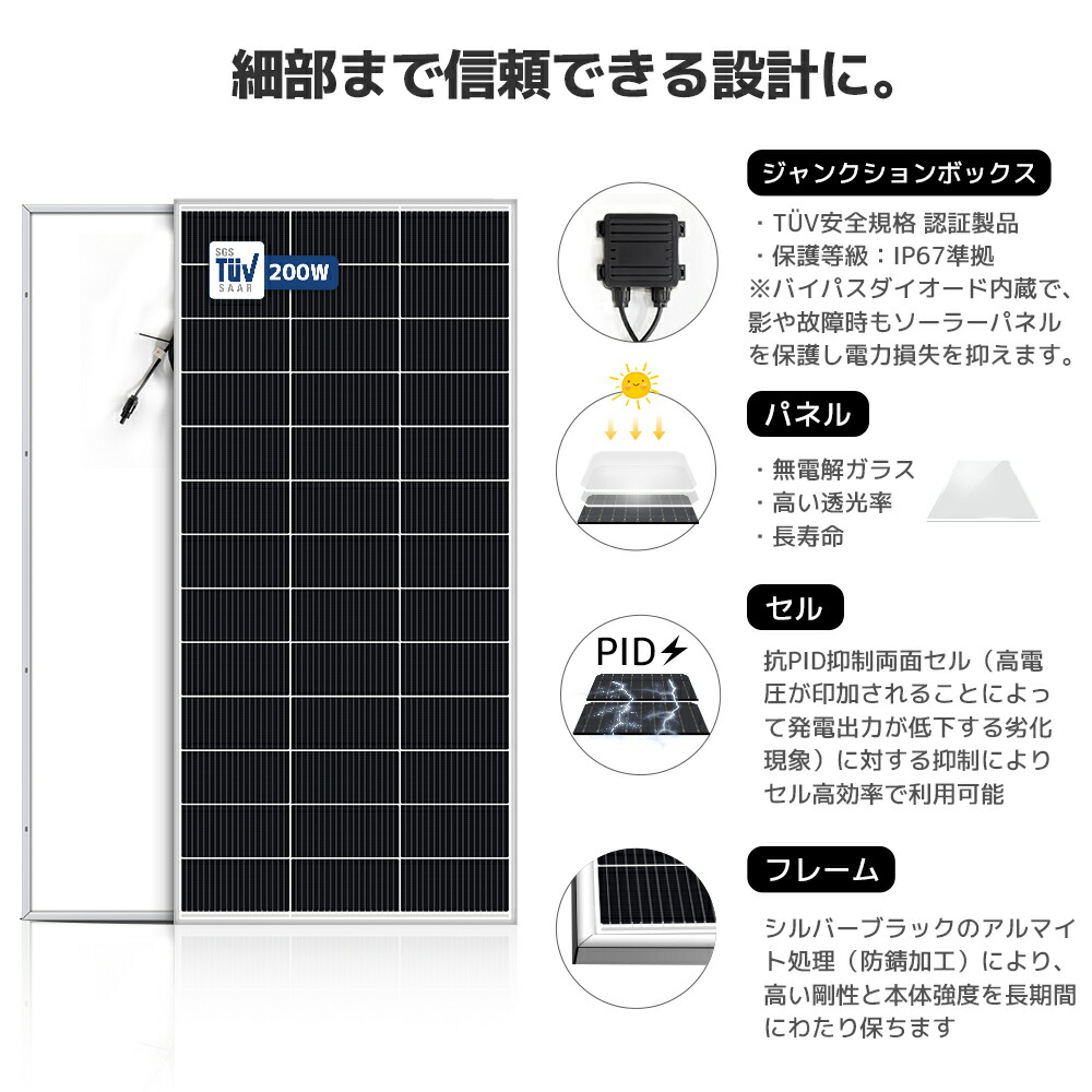 楽天市場】【クーポンで22,099円】[200W ソーラーパネル発電キット