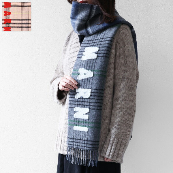 楽天市場】MARNI マルニ Double Check Wool Scarf ダブルチェック