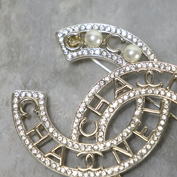 CHANEL CCロゴ クリスタルブローチ シルバー 楽天市場】CHANEL