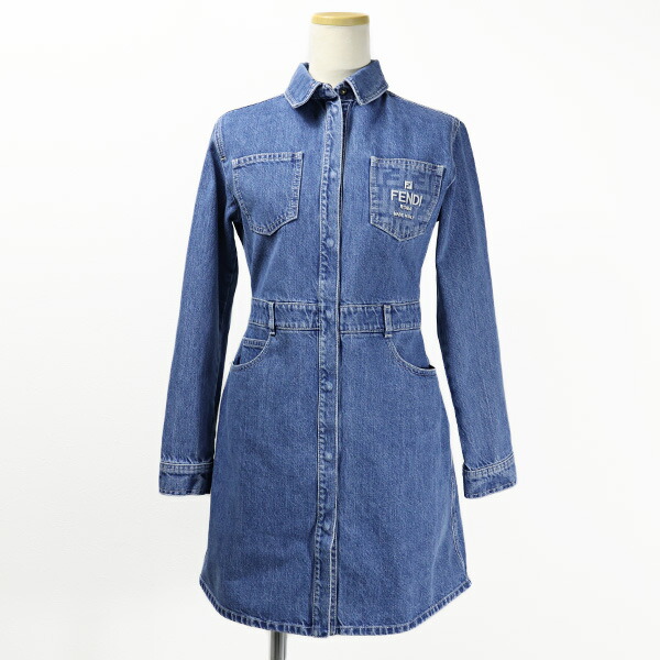 楽天市場】FENDI フェンディ FENDI KIDSLOGO DENIM ONEPIECE