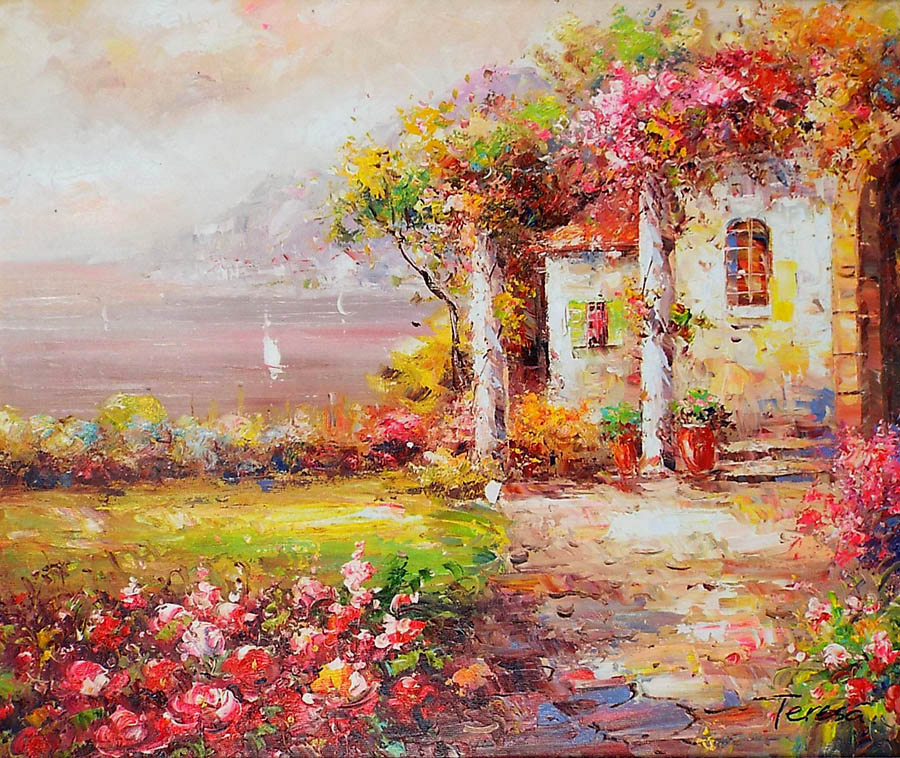 楽天市場】風景の絵 絵画 油絵 アートパネル開業祝い 開院祝い「癒しい