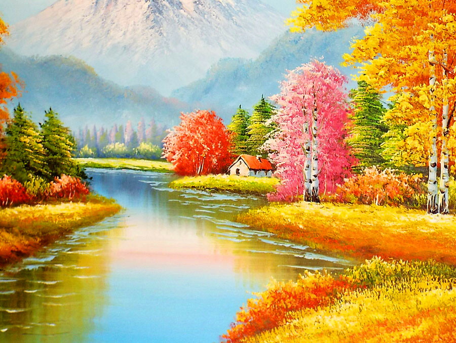 油絵 菅家令子 絵 絵画インテリア F4-G232023 風景 祈り 希望 奇跡