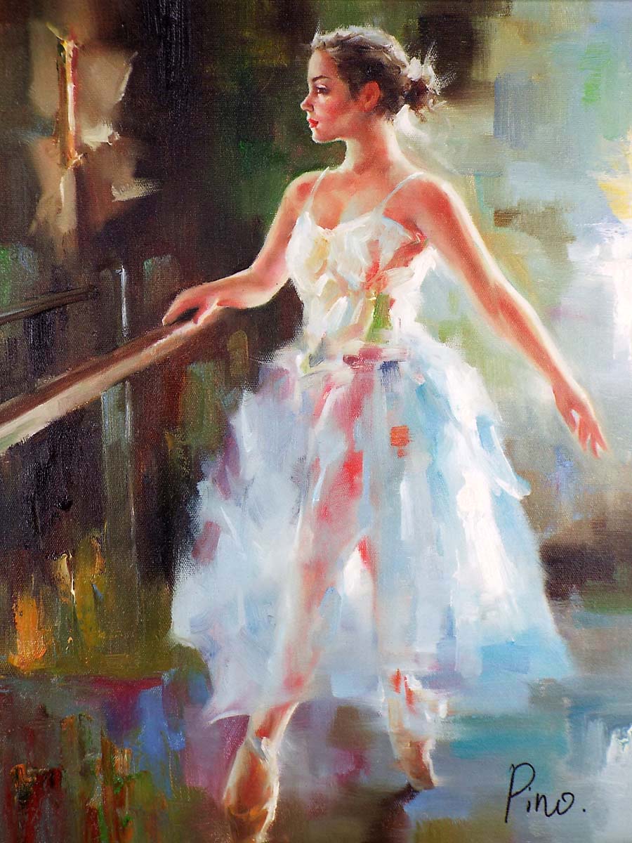 バレリーナの油彩画 バレリーナ 喝采 油絵 280×220 絵画 Hisako 通販