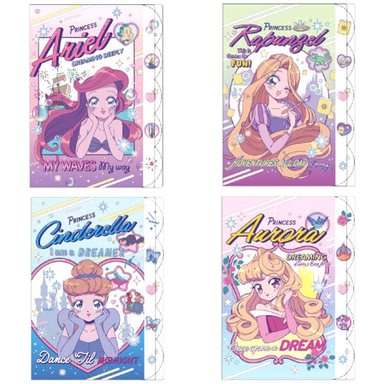 楽天市場】ディズニープリンセス ダイカットクリアファイル5P 5