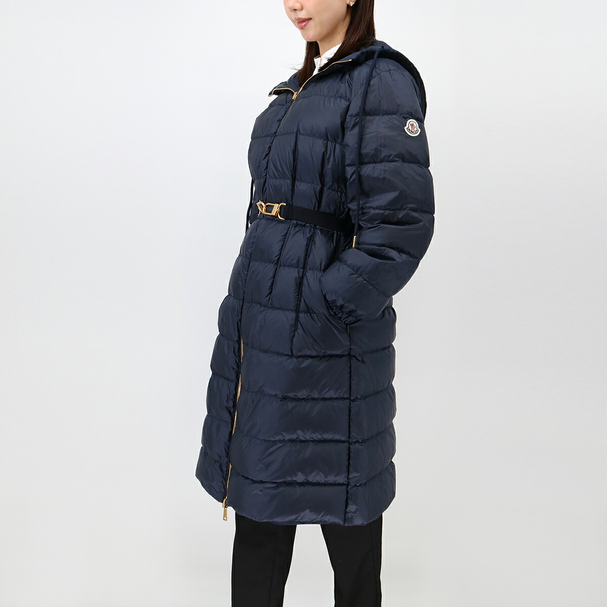 MONCLER ネイビーキャップ ストライプバンド付き