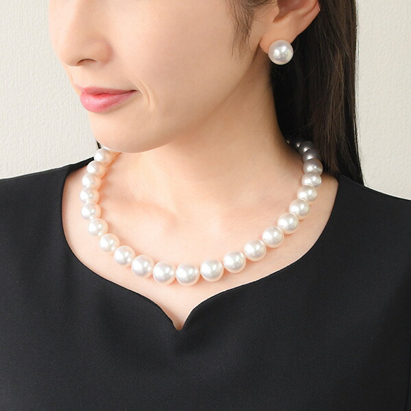 楽天市場】K14WG 15mm 白蝶真珠 ネックレス ピアス/イヤリング セット