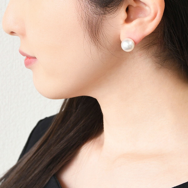 楽天市場】11mm 白蝶真珠 ピアス イヤリング 鑑別書付き K18 K14 SV925