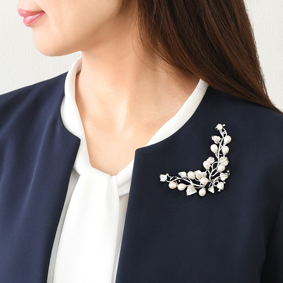楽天市場】淡水真珠 ボタニカル ブローチ チェーンに通してネックレス