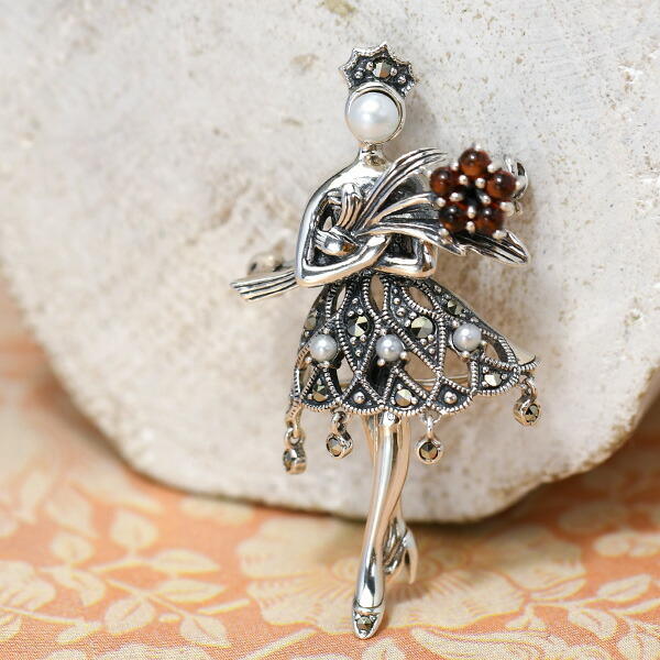 楽天市場】碌山 シードパール＆ガーネット プリンセスブローチ