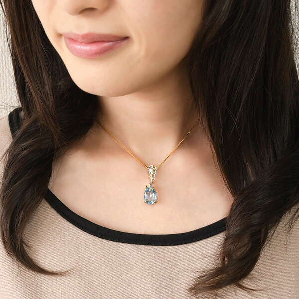 楽天市場】ブルートパーズ＆サファイアペンダントトップ キラキラ