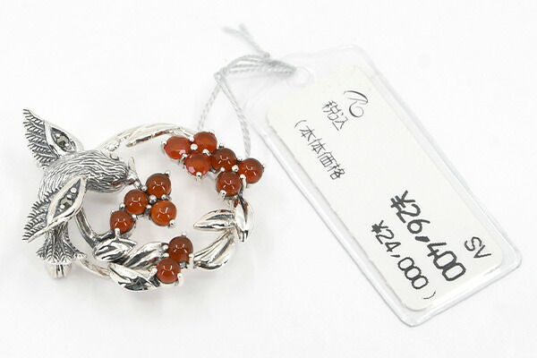 楽天市場】碌山 カーネリアン 鳥 ブローチペンダント クラシカルに